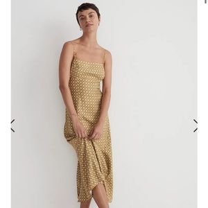 Madewell Square-Neck Midi Slip Dress in Kiwi color sold out 00